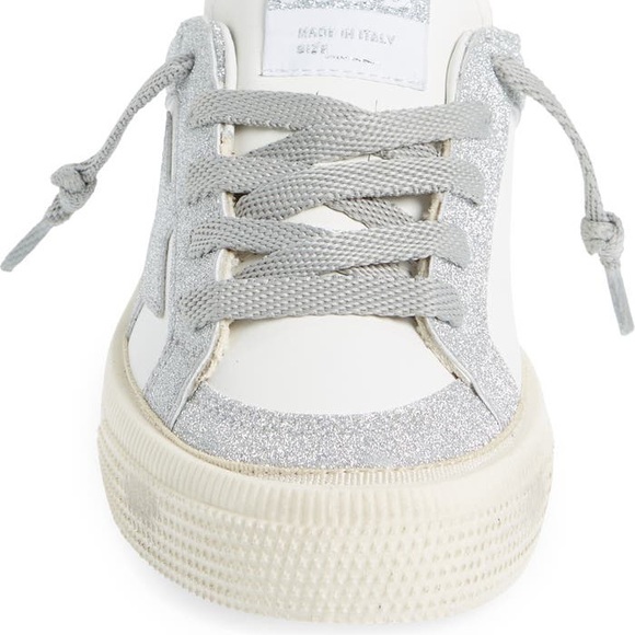 GOLDEN GOOSE May Superstar Silver Glitter Leather Sneakers BRAND NEW - Picture 7 of 15